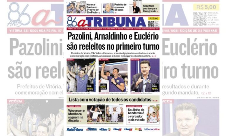 Confira os destaques da edição especial do jornal A Tribuna desta segunda-feira