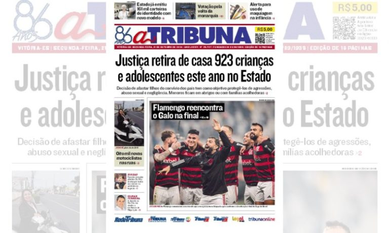 Confira os destaques do jornal A Tribuna desta segunda-feira