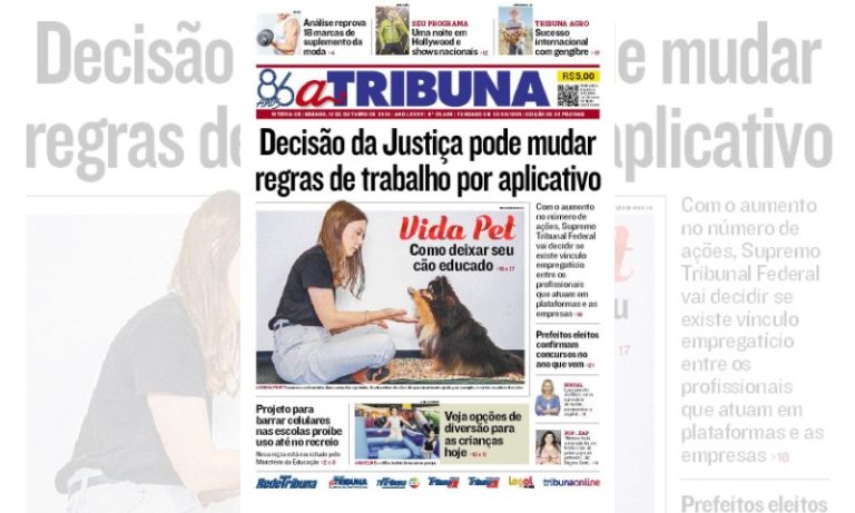 Confira os destaques do jornal A Tribuna deste sábado