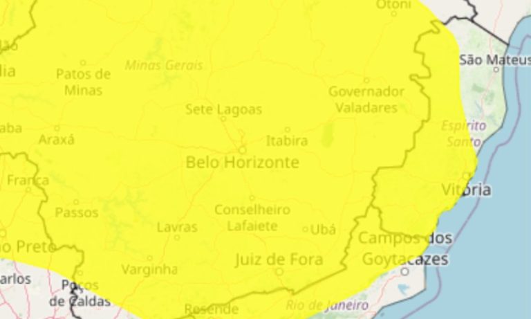 ES e mais 12 estados estão sob alerta de perigo para chuvas e tempestades