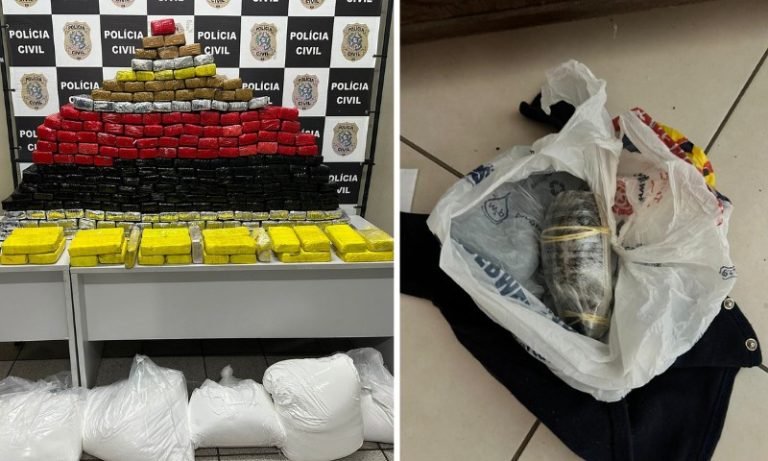 Polícia apreende 240 quilos de maconha e granada em casa na Serra