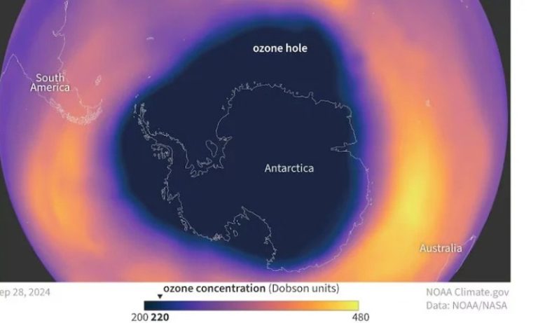 Buraco na camada de ozônio diminuiu em 2024, aponta Nasa