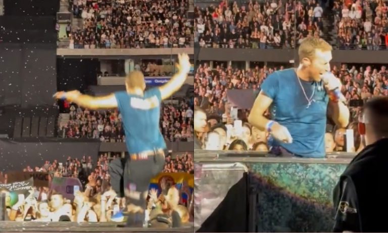 Chris Martin, do Coldplay, cai em alçapão em show na Austrália