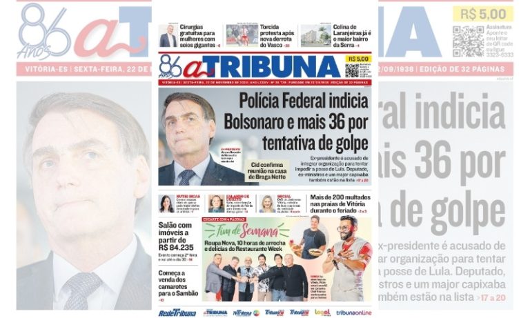 Confira os destaques do jornal A Tribuna desta sexta-feira