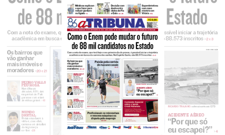 Confira os destaques do jornal A Tribuna deste domingo
