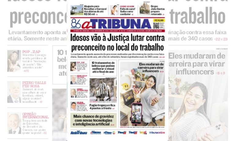 Confira os destaques do jornal A Tribuna deste domingo