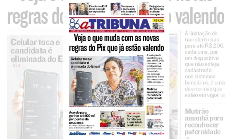 Confira os destaques do jornal A Tribuna terça-feira