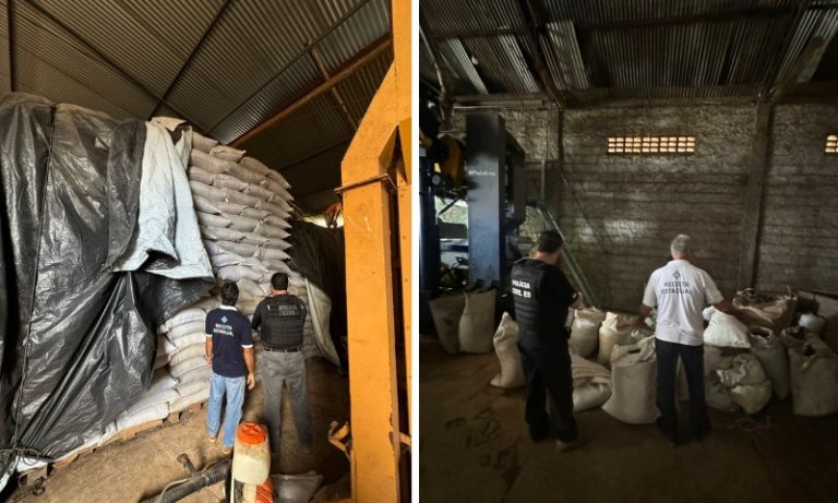 Polícia apreende 89 toneladas de pimenta e 250 sacas de café no Norte do ES