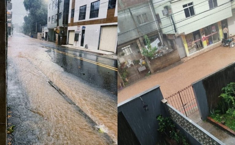 Chuva de granizo destelha casas e alaga ruas no Sul do ES