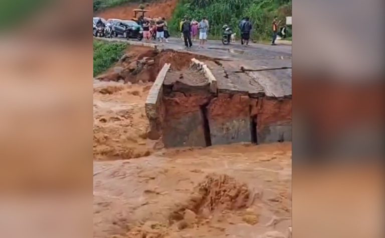 Chuva destrói ponte na região Serrana do ES
