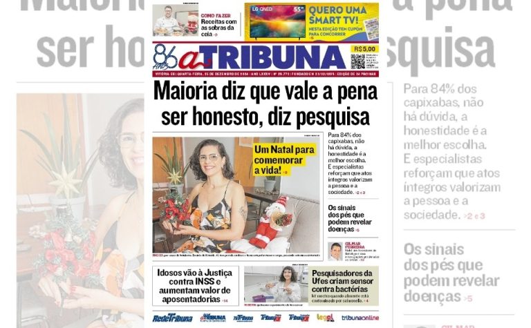 Confira os destaques do jornal A Tribuna desta quarta-feira