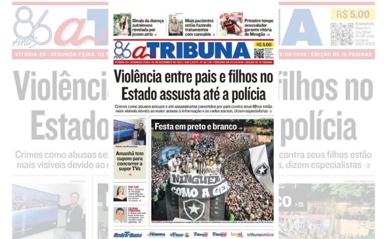 Confira os destaques do jornal A Tribuna desta segunda-feira