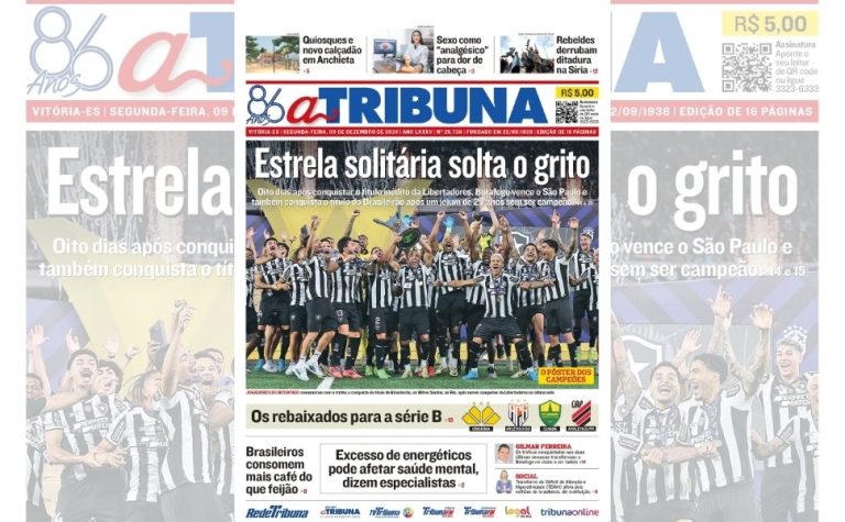 Confira os destaques do jornal A Tribuna desta segunda-feira