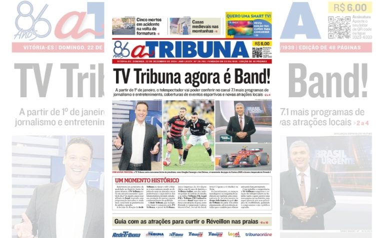 Confira os destaques do jornal A Tribuna deste domingo