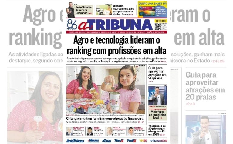 Confira os destaques do jornal A Tribuna deste domingo