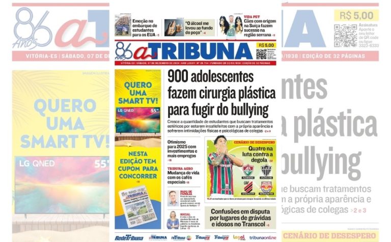 Confira os destaques do jornal A Tribuna deste sábado