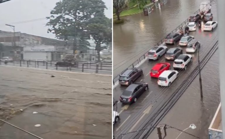 VÍDEOS | Vitória registra 60 mm de chuva em 1 hora e avenidas ficam alagadas
