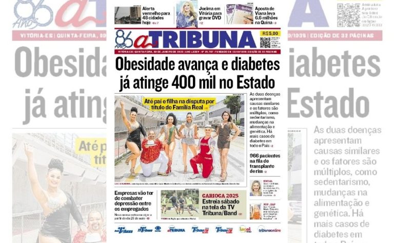 Confira os destaques do jornal A Tribuna desta quinta-feira