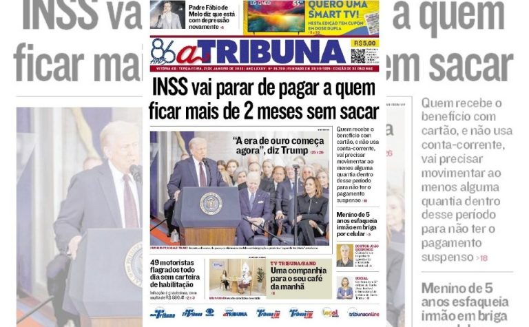 Confira os destaques do jornal A Tribuna desta terça-feira