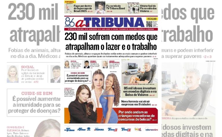 Confira os destaques do jornal A Tribuna deste domingo