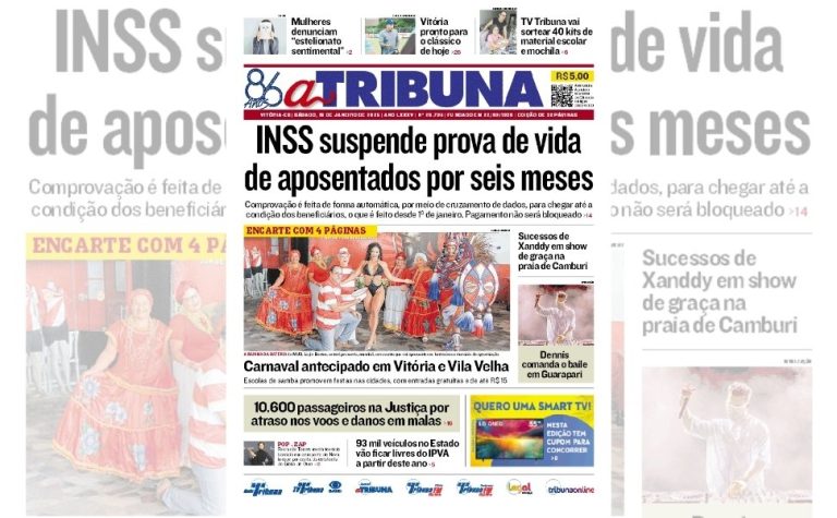 Confira os destaques do jornal A Tribuna deste sábado