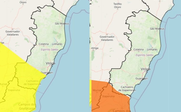 ES recebe dois novos alertas para chuvas intensas e potenciais. Veja as cidades