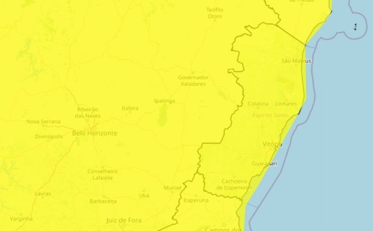 Espírito Santo tem novo alerta de chuva forte para todas as regiões