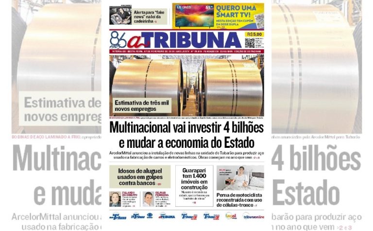 Confira os destaques do jornal A Tribuna desta sexta-feira