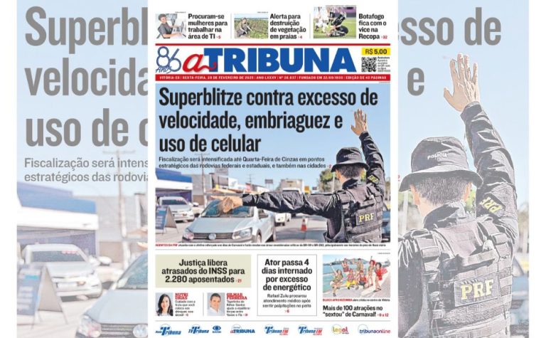 Confira os destaques do jornal A Tribuna desta sexta