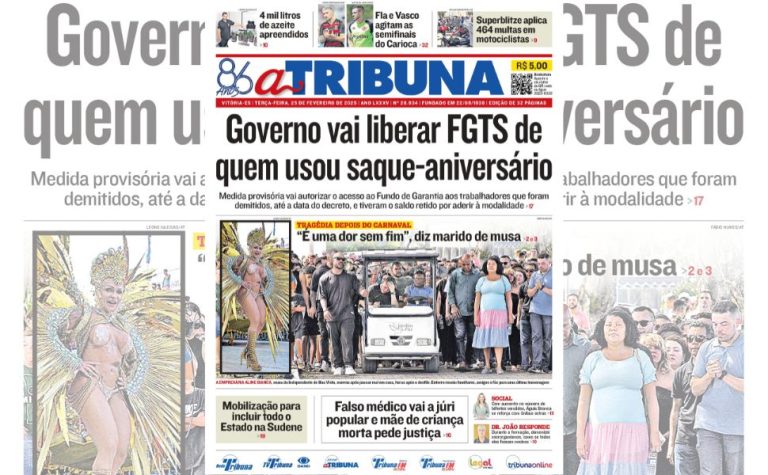 Confira os destaques do jornal A Tribuna desta terça