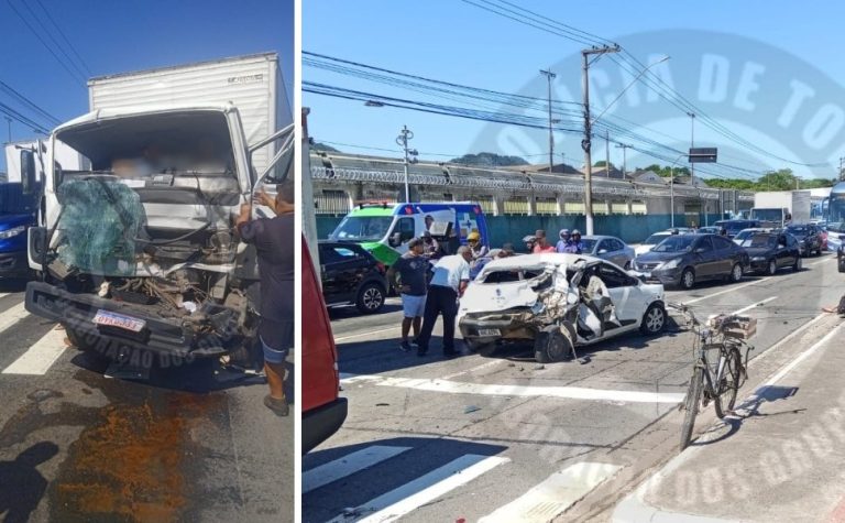 Acidente entre carro e caminhão deixa feridos em Cariacica