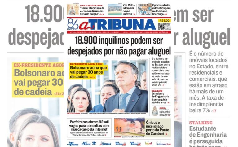 Confira os destaques do jornal A Tribuna desta quinta