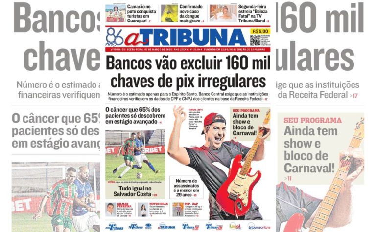 Confira os destaques do jornal A Tribuna desta sexta