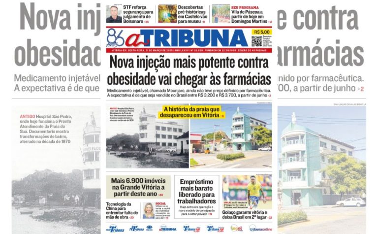 Confira os destaques do jornal A Tribuna desta sexta