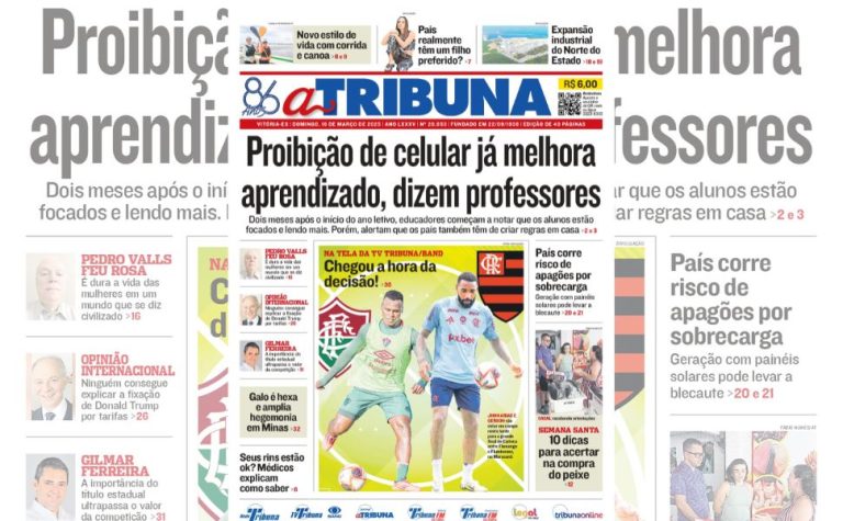 Confira os destaques do jornal A Tribuna deste domingo