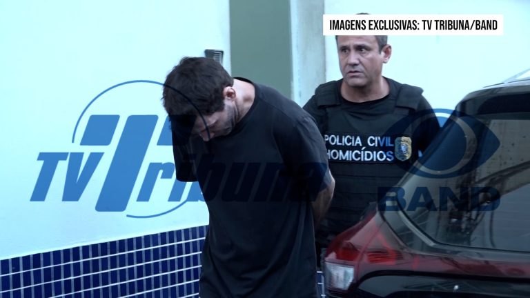 Imagem exclusiva da TV Tribuna/Band mostra prisão de assassino da Rua da Lama