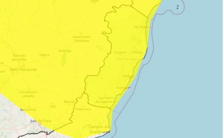 Inmet emite novo alerta de chuvas intensas para todo o ES