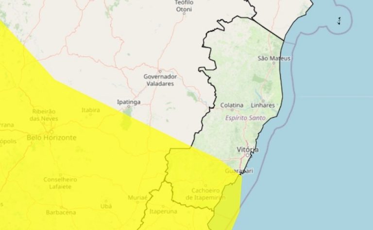 Instituto emite alerta de chuva forte para 34 cidades do ES; veja a lista