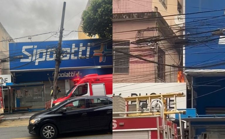 Ônibus do Transcol bate em poste e causa incêndio em Cariacica