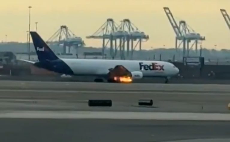 VÍDEO | Avião faz pouso de emergência após colisão com pássaro e fogo no motor