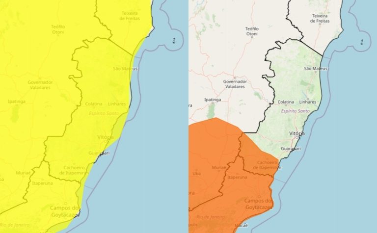 23 cidades do ES recebem alerta de perigo para chuvas intensas. Confira lista