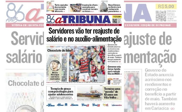Confira os destaques do jornal A Tribuna desta quinta