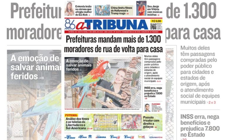 Confira os destaques do jornal A Tribuna desta sexta