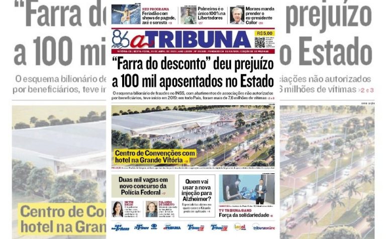 Confira os destaques do jornal A Tribuna desta sexta-feira