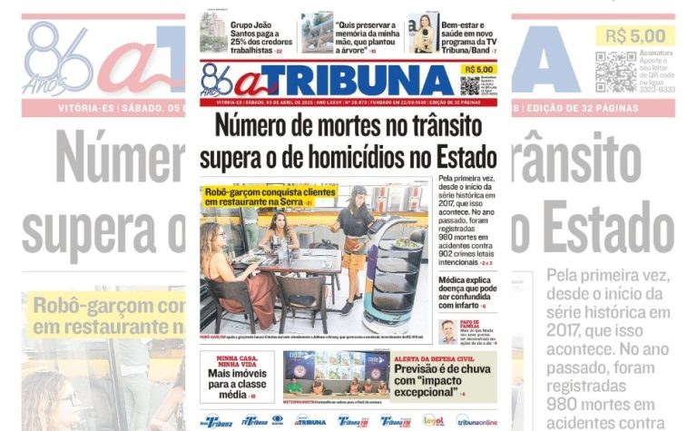 Confira os destaques do jornal A Tribuna deste sábado