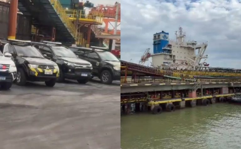 Navio é alvo de operação da PF em porto no Sul do ES