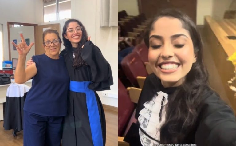 Aluna viraliza nas redes depois de se formar sozinha na faculdade; veja vídeo