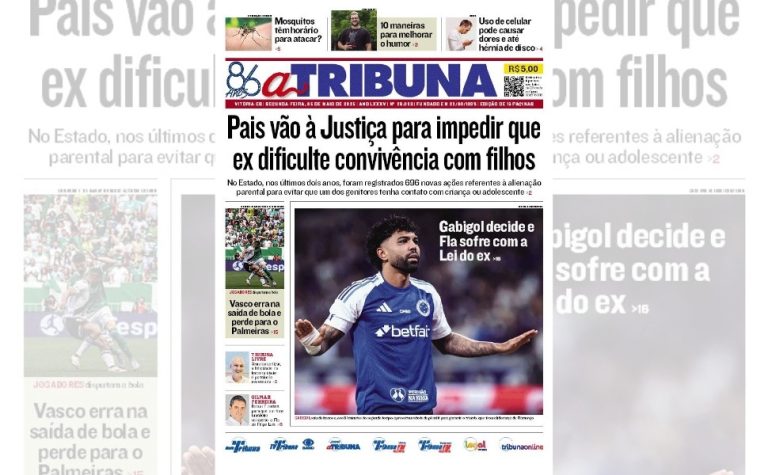 Confira os destaques do jornal A Tribuna desta segunda-feira