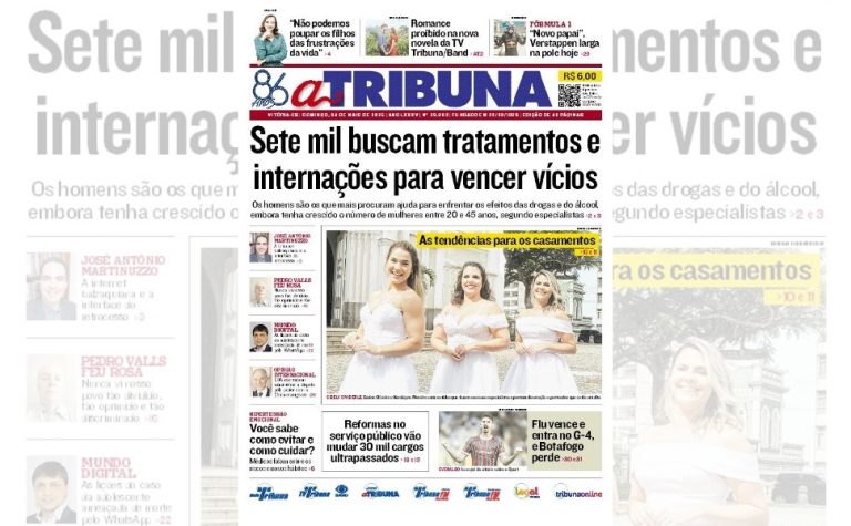 Confira os destaques do jornal A Tribuna deste domingo