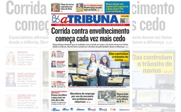 Confira os destaques do jornal A Tribuna deste domingo (18)